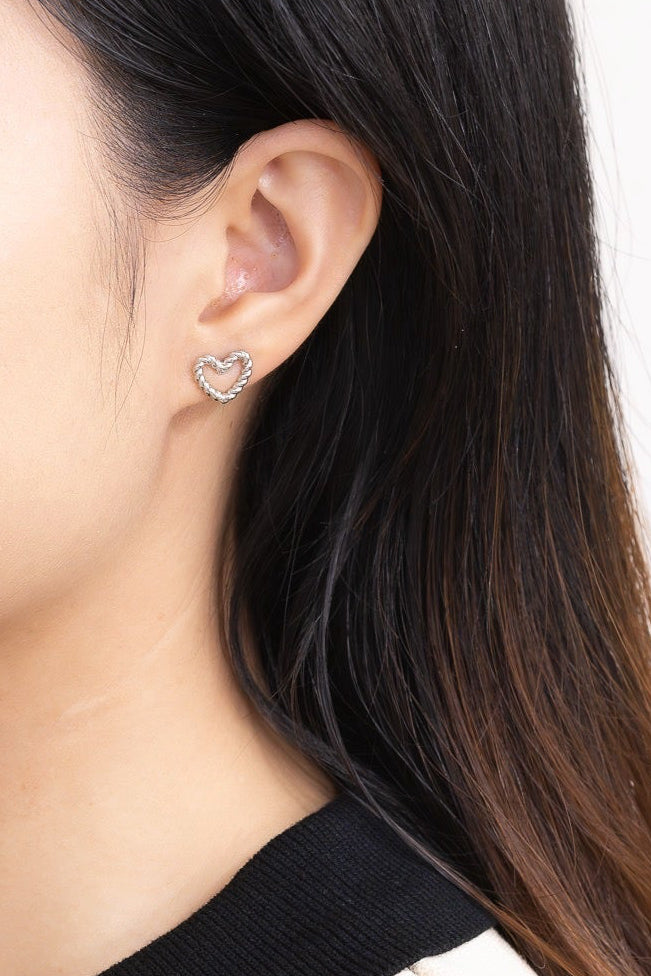 Twisted Rope Heart Earrings