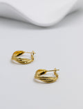 Gold Twist Circle Earrings
