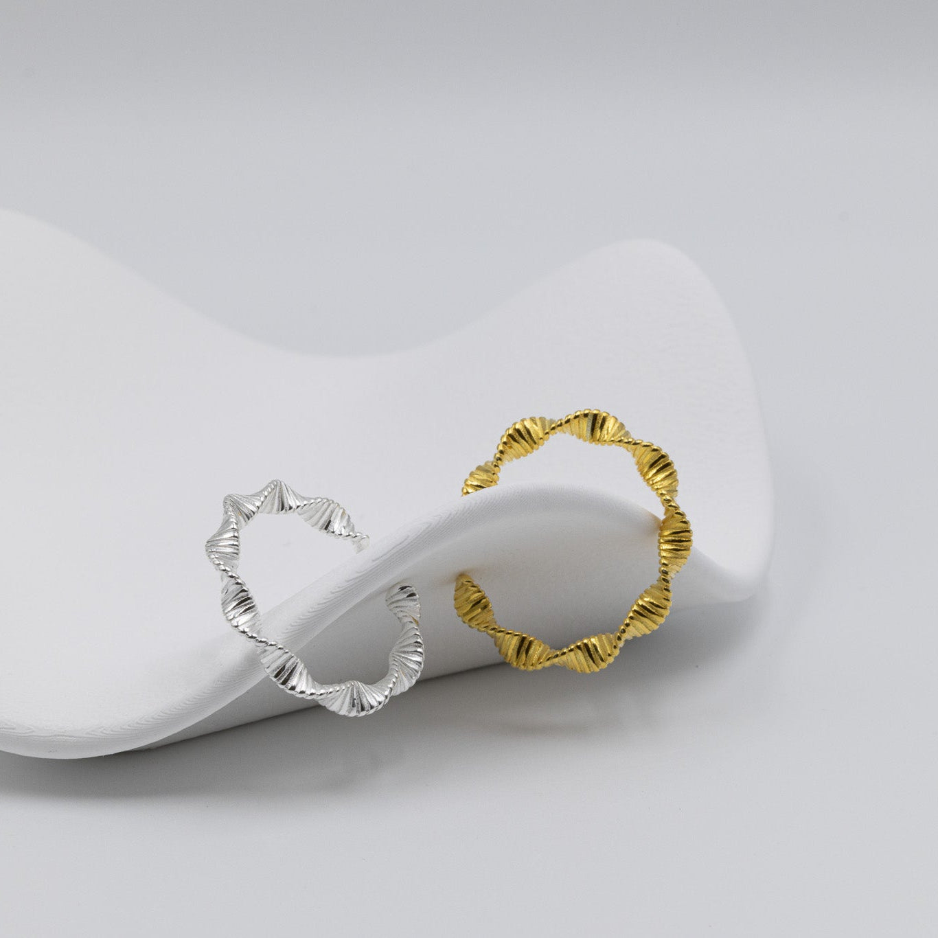 Silver Twist Stripe Ring