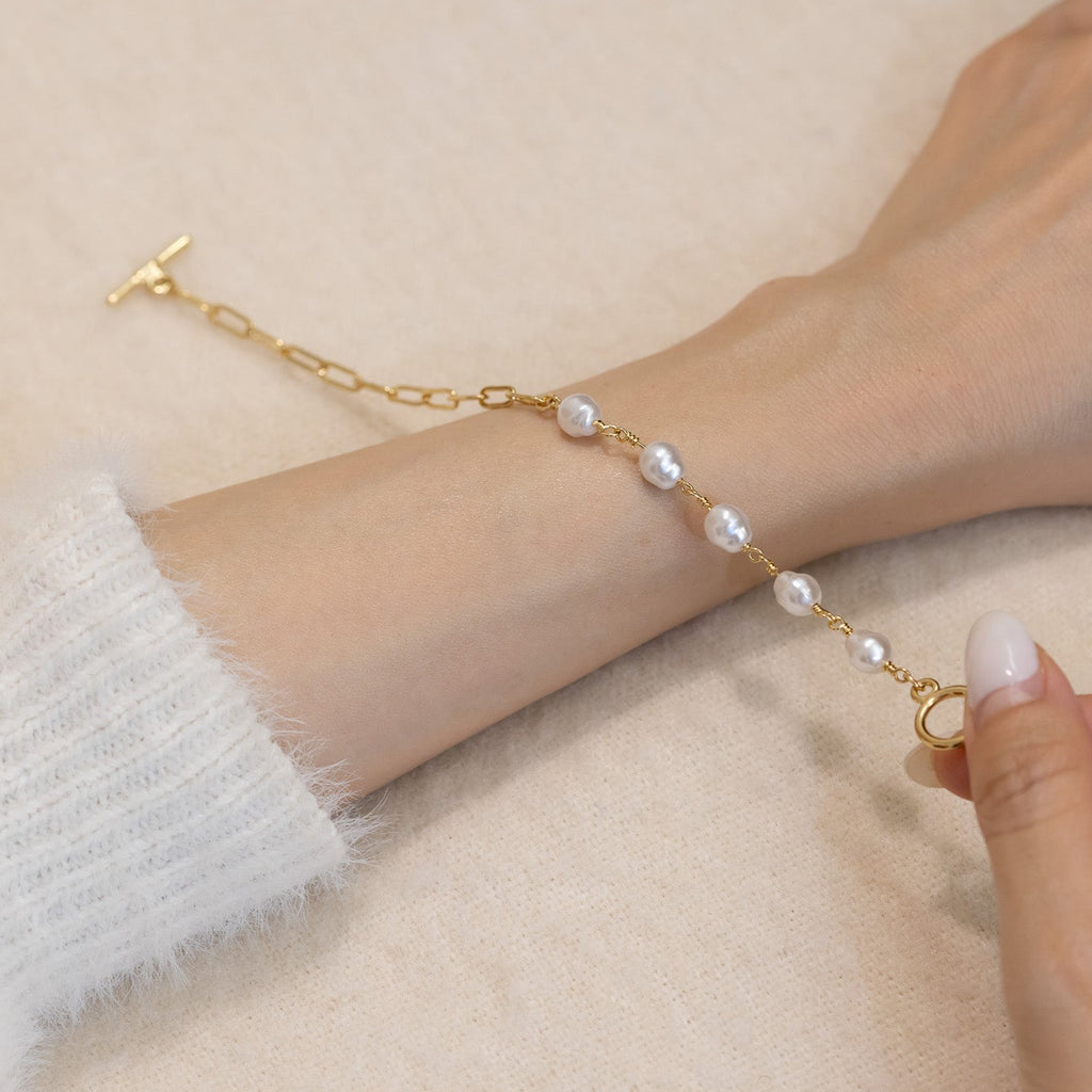Double-sided Pearl Bracelet Gold