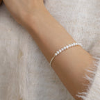 Silver Chips Pearl Bracelet