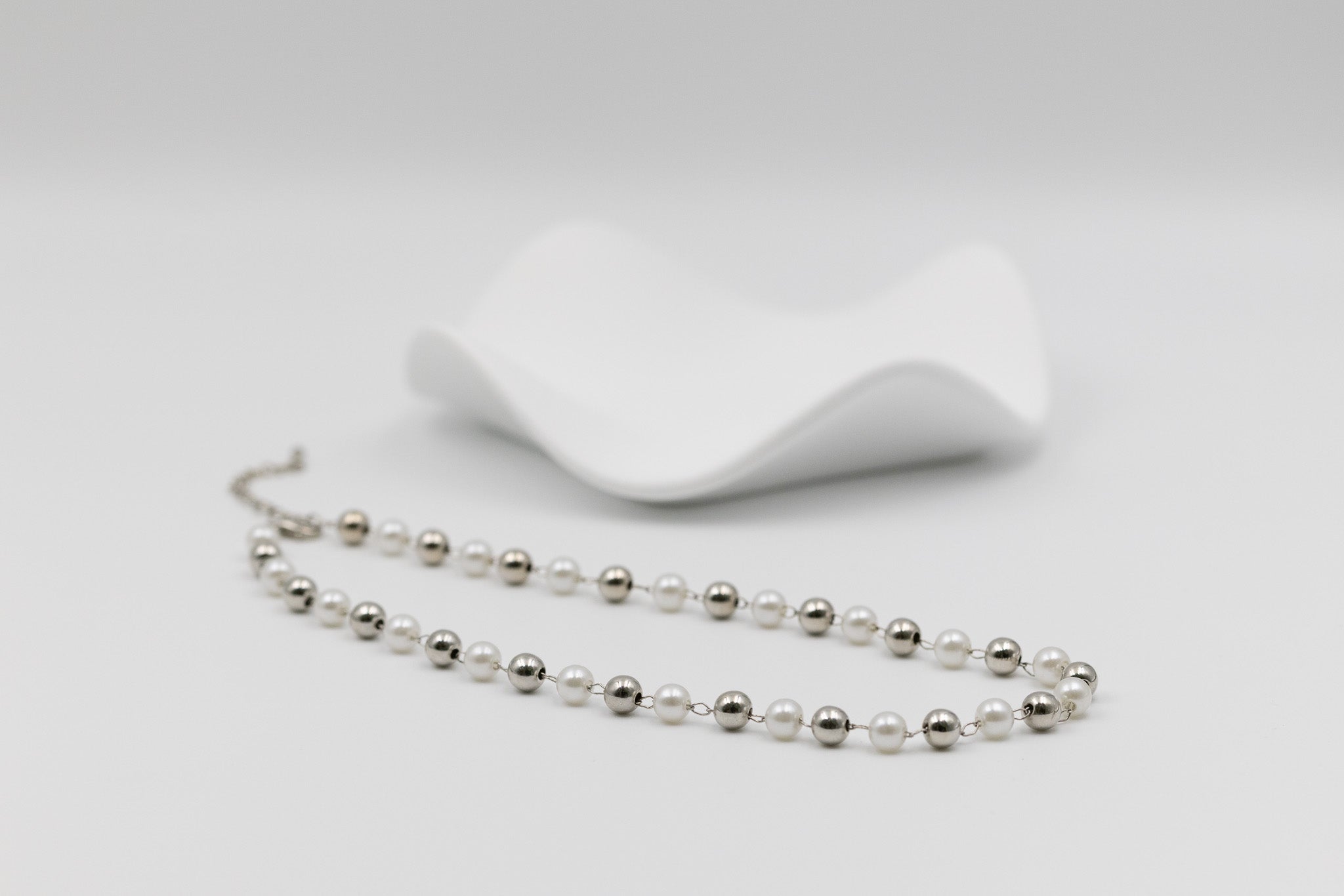 Pearl Silver Orb Necklace