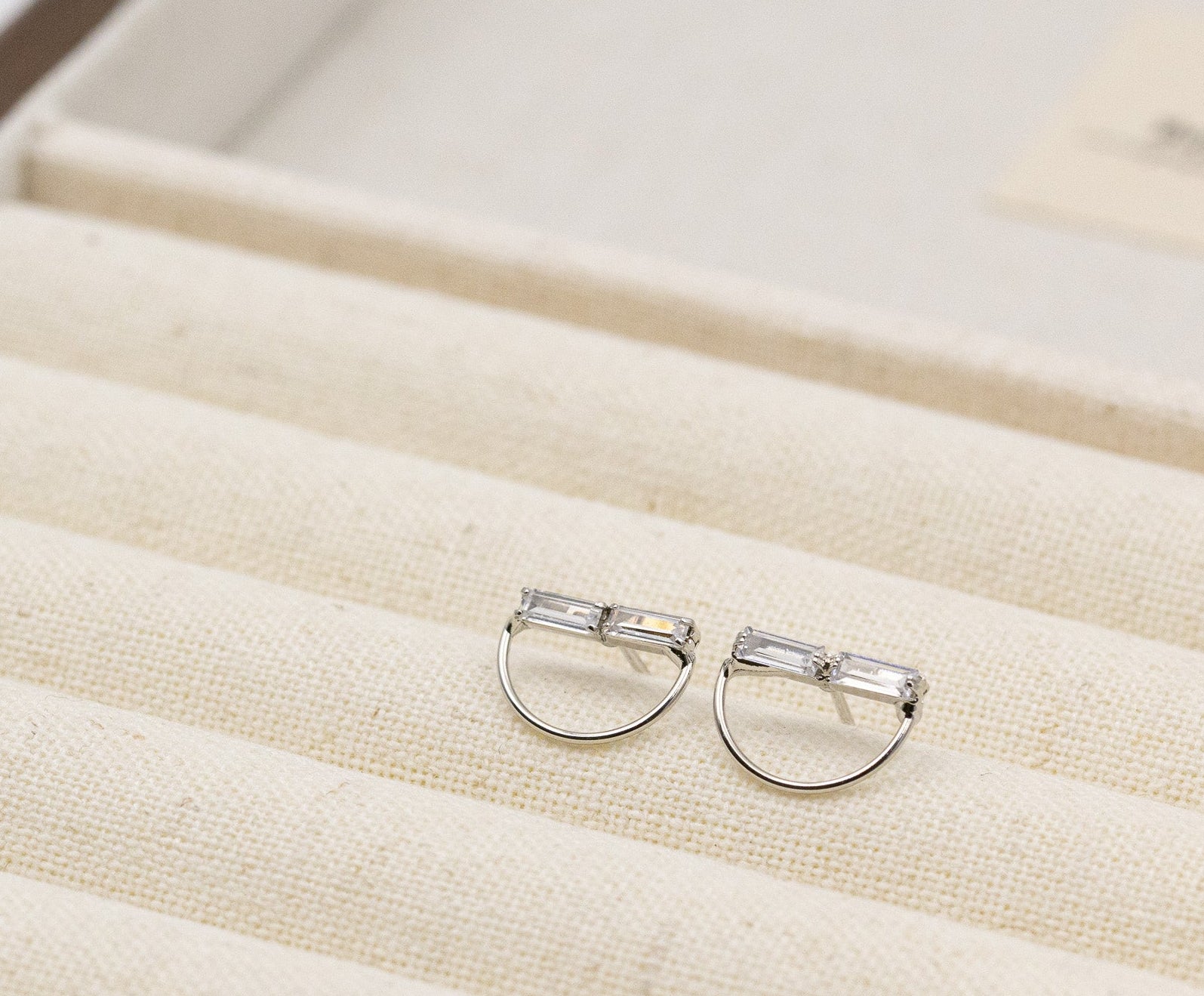 Crystal Semicircle Earrings