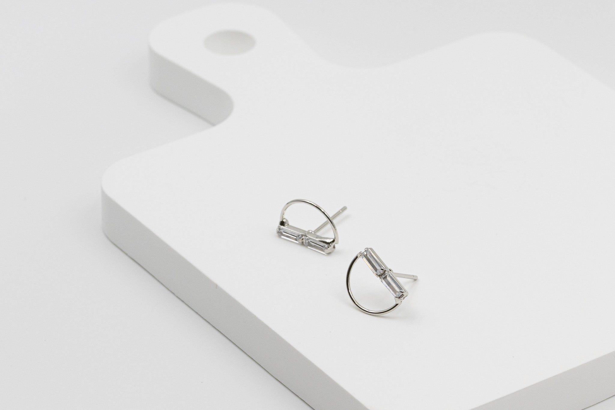 Crystal Semicircle Earrings