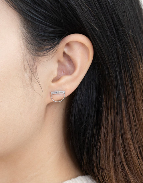 Crystal Semicircle Earrings