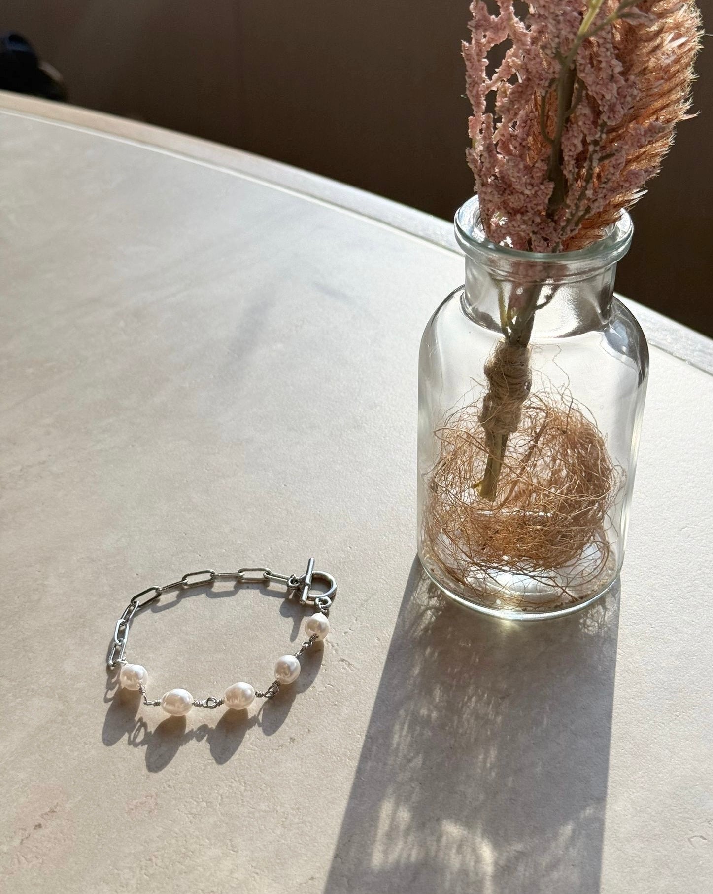 Double-sided Pearl Bracelet Silver