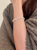 Pearl Heart Charm Bracelet